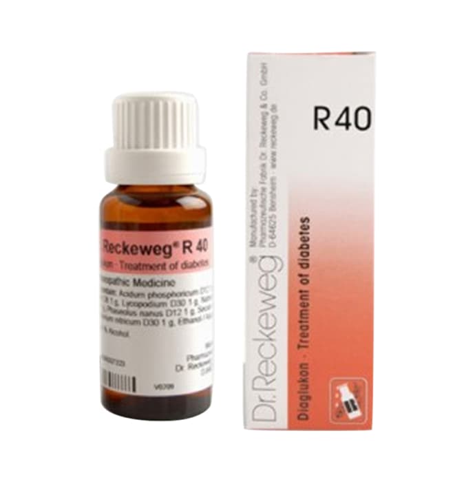 Dr Reckeweg R 40 Homeopathic 22 ml Drops for blood-sugar Diabetes