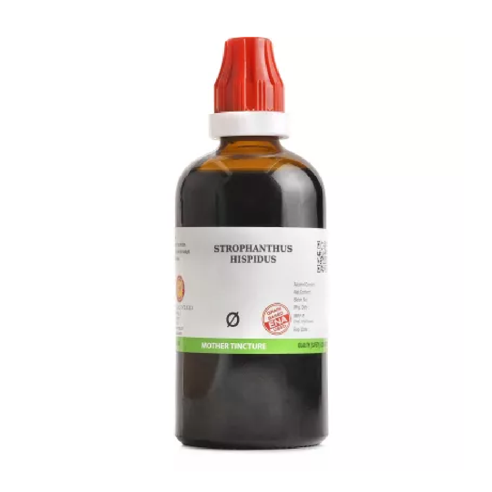 BJain Strophanthus Hispidus 1X (Q) Mother Tincture (100ml) For Difficulty Of Breathing, Red Spots In Skin