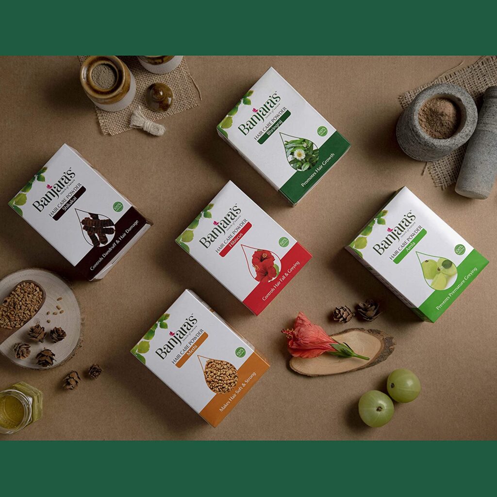 Banjara’s Hair care powder combo (500gm), Hibiscus, Amla, Bhringraj, Shikakai & Methi