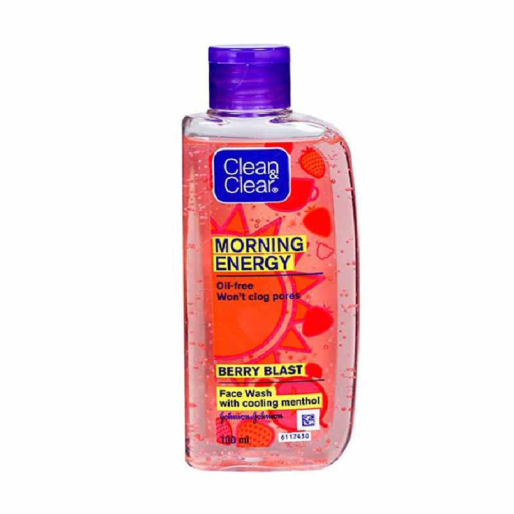 Clean & Clear Morning Energy Berry Blast, Red, 100 ml For clean and clear skin, Brighter skin