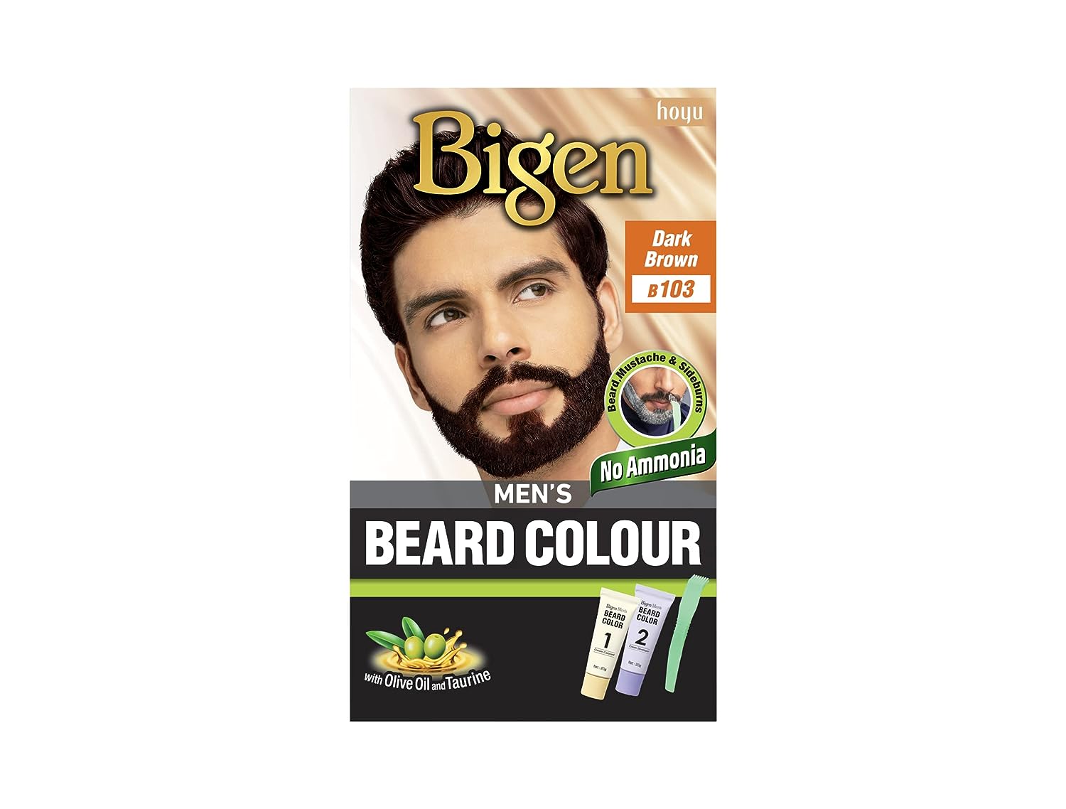 Bigen Men’s Beard Color, 40g – Dark Brown 103 (Pack of 1)