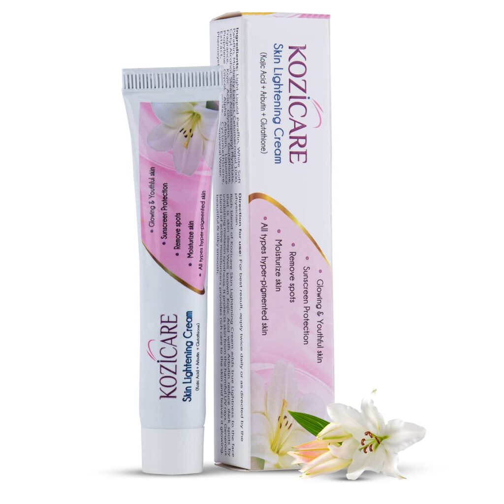 Dark Skin Bleaching Cream Whitening Lightening AHA – Face and Body KOZICARE 15 gm