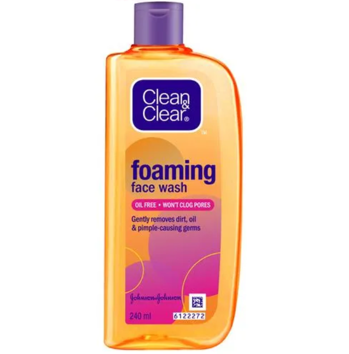 Clean & Clear Foaming Facewash for Oily Skin, Brown, 240ml For Pimples and Blackheads, Oily skin