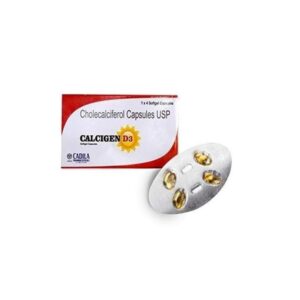 Cadila Calcigen D3 (Vitamin D3 – Cholecalciferol) 60, 000 IU – 4 Capsules