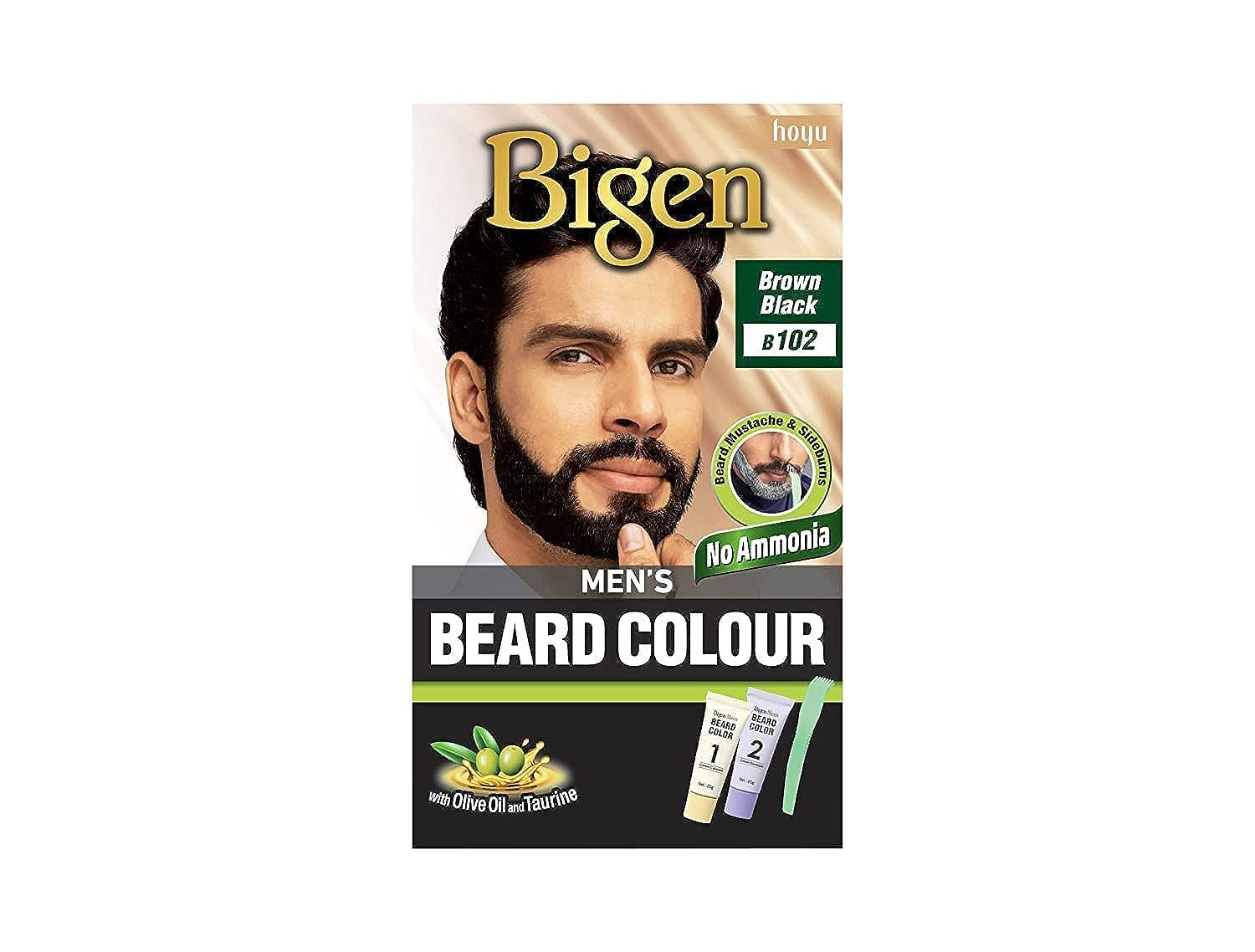 Bigen Men’s Beard Color, 40g – Brownish Black B102 (Pack of 1)