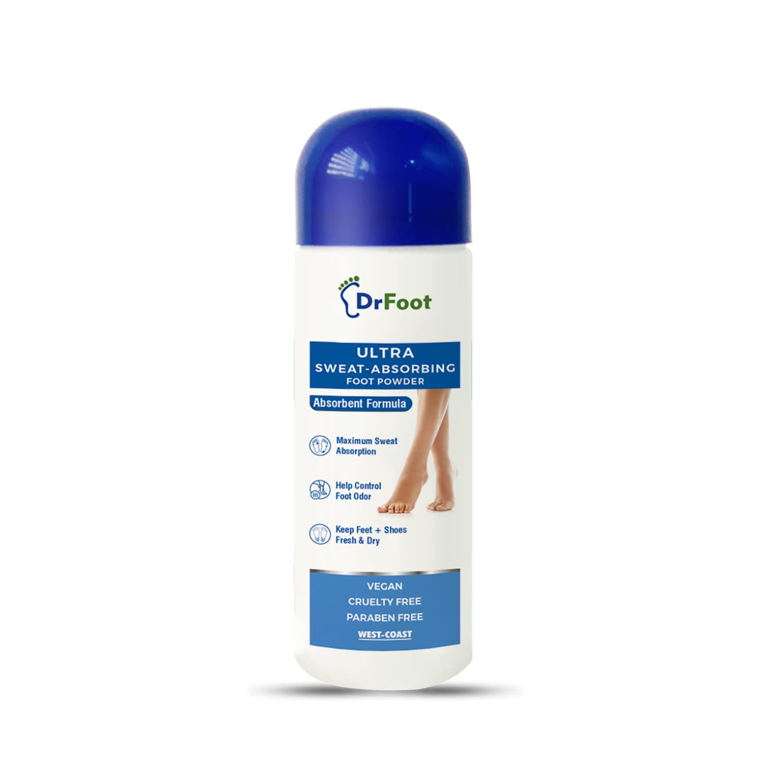Dr Foot Ultra Sweat Absorbing Foot Powder Helps to remove Sweaty Feet with Unique Absorbent Formula with Zinc Oxide, Tricalcium Phosphate – 100 Gm
